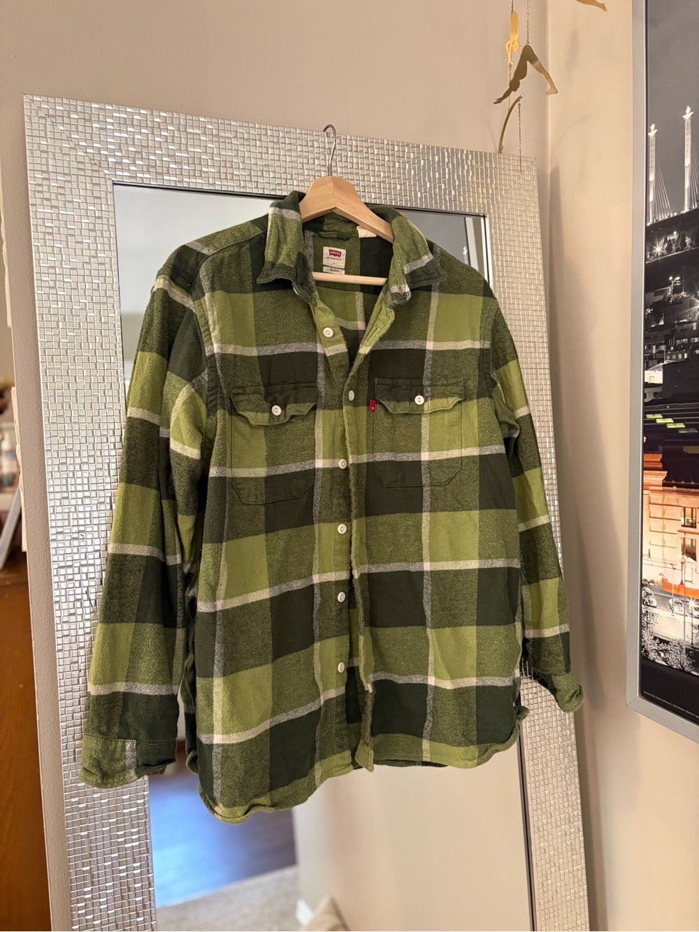 Levi's Green Plaid Button-Front Flannel Shirt